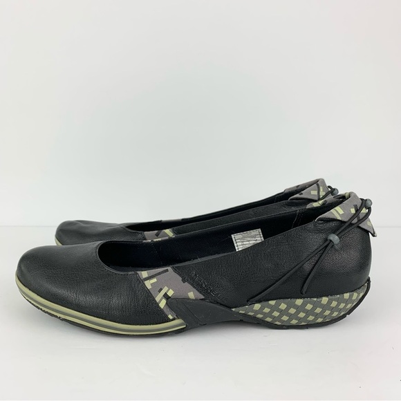 Merrell Elles Black Leather Slip On Athletic Air Cushion Bungee Flats 8.5 - Picture 6 of 12